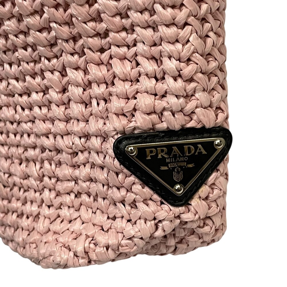 PRADA Crochet Tote Bag Pink - Picture 3 of 5